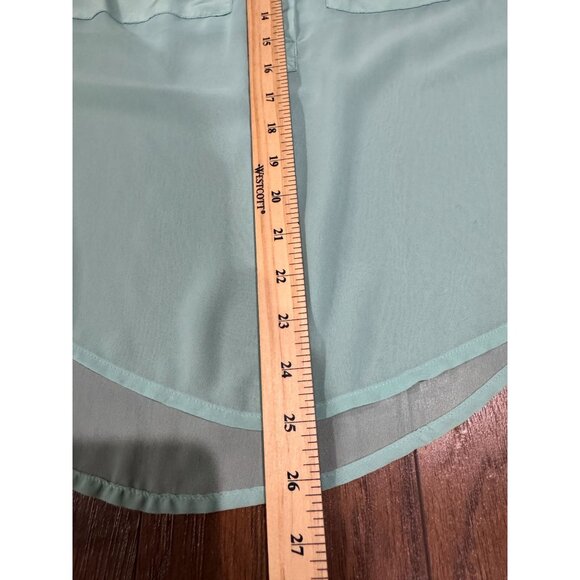 NEW Princess Vera Wang Womens S Green Sheer Top Elegant Chic Blouse Sleeveless - Picture 10 of 11